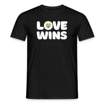 Pride Month LGBTQ - Love Wins - Men's T-Shirt - black - Front - AI Model Male 178 light (178cm)