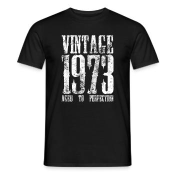 Vintage 1973 Retro Typography - Men's T-Shirt - black - Front - AI Model Male 178 light (178cm)