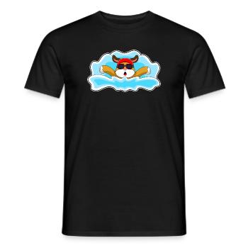 Hund Schwimmen Schwimmbrille Sommer - Männer T-Shirt - Schwarz - Vorne - AI Model Male 178 light (178cm)