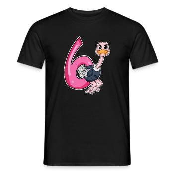 6th birthday motif bouquet - six years old - Men's T-Shirt - black - Front - AI Model Male 178 light (178cm)