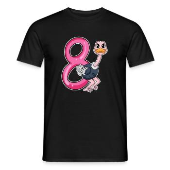 Bouquet motif 8e anniversaire - huit ans - T-shirt homme - noir - Devant - AI Model Male 178 light (178cm)