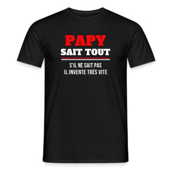 grand-père, papy, super papy - T-shirt homme - noir - Devant - AI Model Male 178 light (178cm)