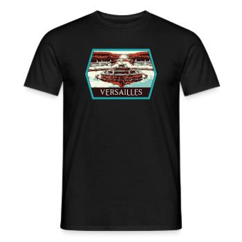 Schloss Versailles mit Gartenblick: Königliche Eleganz - Männer T-Shirt - Schwarz - Vorne - AI Model Male 178 light (178cm)