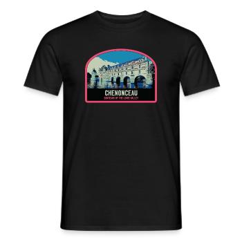 Château de Chenonceau, Loire Valley, France - Men's T-Shirt - black - Front - AI Model Male 178 light (178cm)