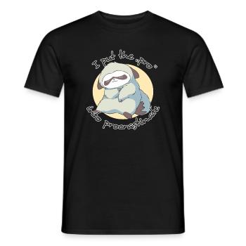 I Put the Pro in Procrastinate Sloth - Men's T-Shirt - black - Front - AI Model Male 178 light (178cm)