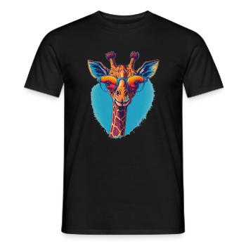 Giraffe mit Durchblick - Männer T-Shirt - Schwarz - Vorne - AI Model Male 178 light (178cm)