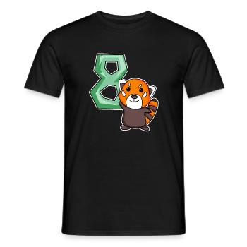 8ème anniversaire Motif Red Panda - huit ans - T-shirt homme - noir - Devant - AI Model Male 178 light (178cm)