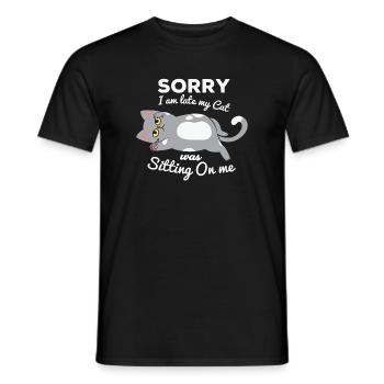 not in the morning, being late, missing the alarm clock - Men's T-Shirt - black - Front - AI Model Male 178 light (178cm)