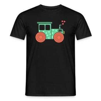 Herz Traktor Nutzfahrzeug Bauernhof Ackerbau Feld - Männer T-Shirt - Schwarz - Vorne - AI Model Male 178 light (178cm)