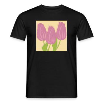 Tulpen - Männer T-Shirt - Schwarz - Vorne - AI Model Male 178 light (178cm)