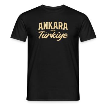 Ankara Türkiye Vintage Schriftzug - Männer T-Shirt - Schwarz - Vorne - AI Model Male 178 light (178cm)