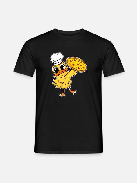 pizza maker pizza chef duck italy - Men's T-Shirt - black