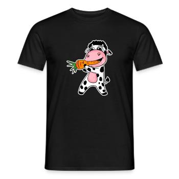 La vache mange la carotte - T-shirt homme - noir - Devant - AI Model Male 178 light (178cm)