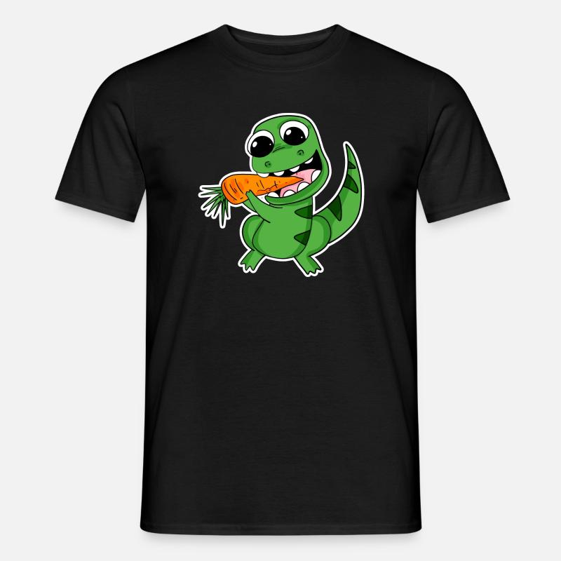 Dino eats carrot - Men's T-Shirt - black