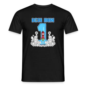 1 Jahr alt - Einschulung - Astronaut Motiv - Männer T-Shirt - Schwarz - Vorne - AI Model Male 178 light (178cm)