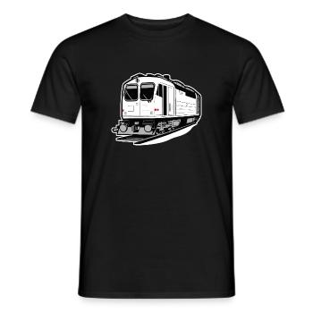 Locomotive, train, railway - Men's T-Shirt - black - Front - AI Model Male 178 light (178cm)