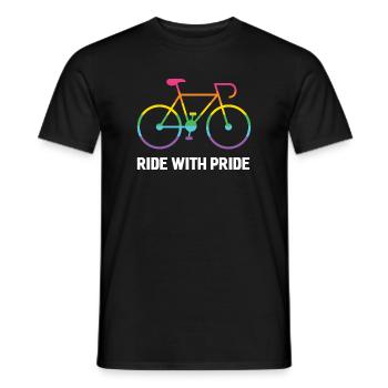 LGBTQ-Radfahrer - Fahre mit Stolz - Männer T-Shirt - Schwarz - Vorne - AI Model Male 178 light (178cm)
