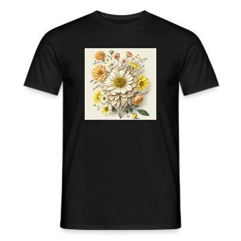 Fleur - T-shirt homme - noir - Devant - AI Model Male 178 light (178cm)
