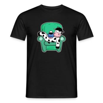 Schlafende Kuh - eine müde Kuh - Männer T-Shirt - Schwarz - Vorne - AI Model Male 178 light (178cm)