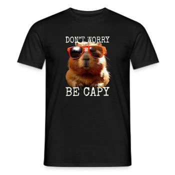 Capybara Dont Worry Be Capy Capybara Rodent - Men's T-Shirt - black - Front - AI Model Male 178 light (178cm)