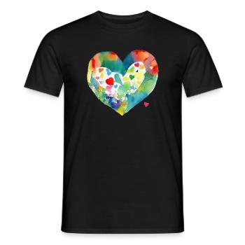 Heart - Men's T-Shirt - black - Front - AI Model Male 178 light (178cm)