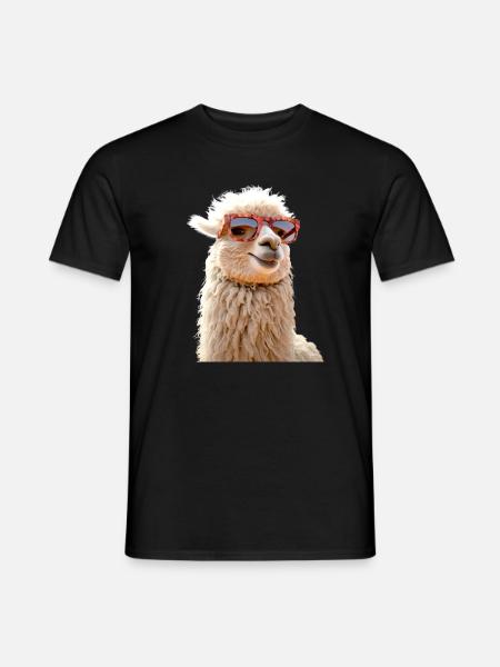 Alpaka Sonnenbrille Lama Papa Mama Liebe Alpakas - Mænd T-shirt - sort
