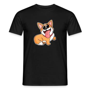 Welsh Corgi Pembroke Dog Breed Dog Dogs - Men's T-Shirt - black - Front - AI Model Male 178 light (178cm)
