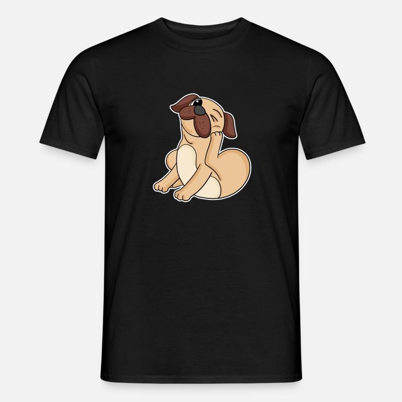 Mops Hunderasse Hund Hunde - Männer T-Shirt - Schwarz