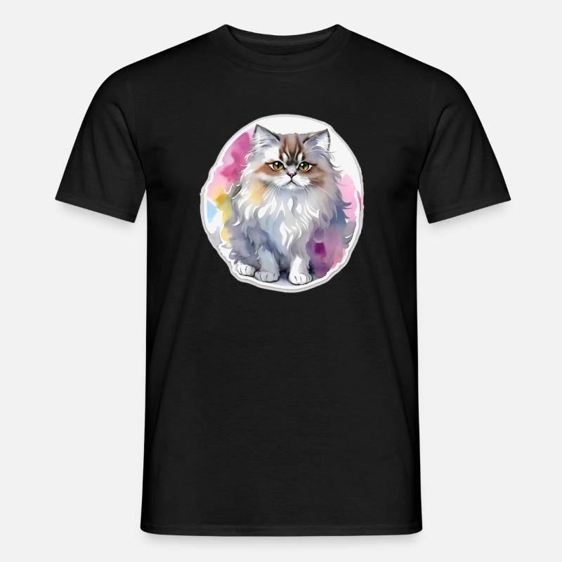 Perserkatze - Männer T-Shirt - Schwarz