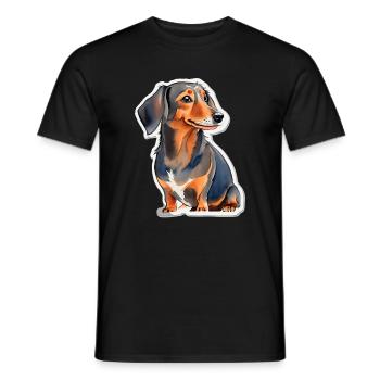 Dackel - Männer T-Shirt - Schwarz - Vorne - AI Model Male 178 light (178cm)