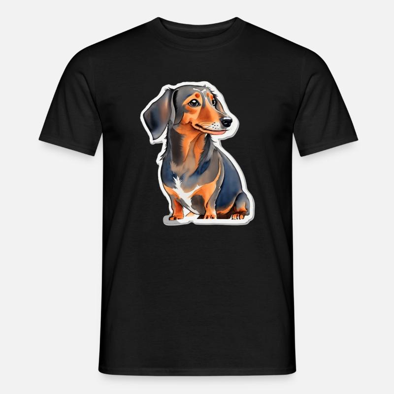 Dackel - Männer T-Shirt - Schwarz