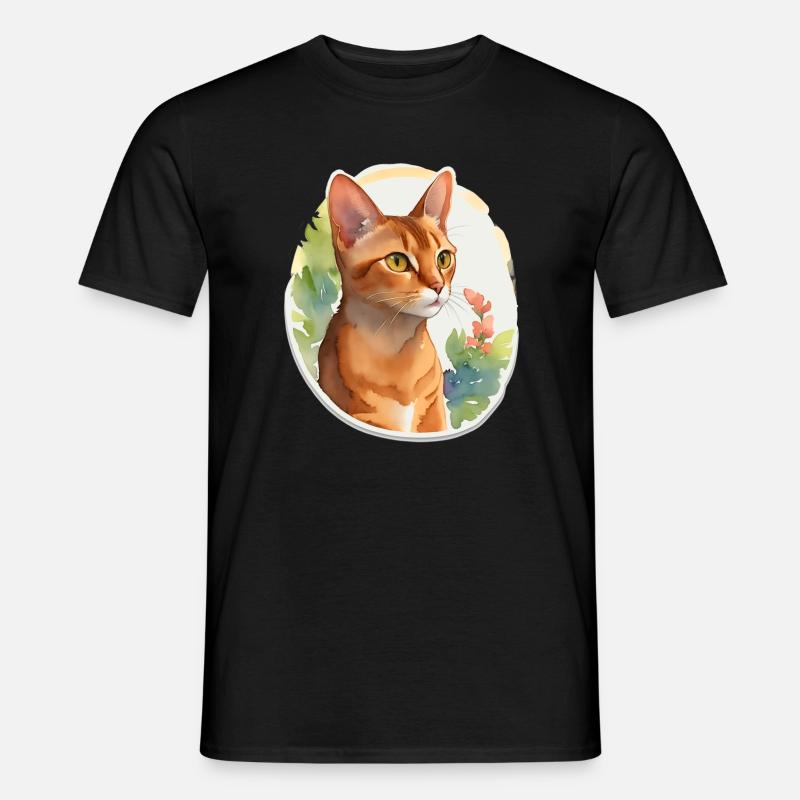 Abyssinian cat - Men's T-Shirt - black