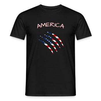 America, Claws, Cuts, Amerika, USA, American Flag  - Männer T-Shirt - Schwarz - Vorne - AI Model Male 178 light (178cm)