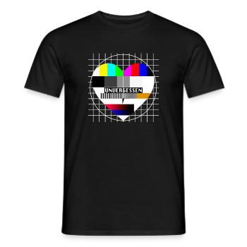 Testbild Herz Unvergessen TV 90er Party 80er Jahre - Männer T-Shirt - Schwarz - Vorne - AI Model Male 178 light (178cm)