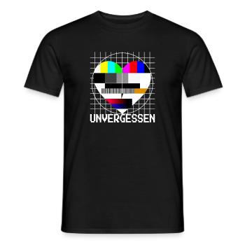 Testbild Herz Unvergessen TV 90er Party 80er Jahre - Männer T-Shirt - Schwarz - Vorne - AI Model Male 178 light (178cm)