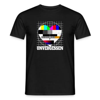 Testbild Herz Unvergessen TV 90er Party 80er Jahre - Männer T-Shirt - Schwarz - Vorne - AI Model Male 178 light (178cm)