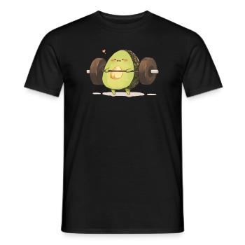 Humorvoller Avocado Muskeltraining - Männer T-Shirt - Schwarz - Vorne - AI Model Male 178 light (178cm)