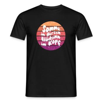 Sonne im Herzen Retro Kreis - Männer T-Shirt - Schwarz - Vorne - AI Model Male 178 light (178cm)
