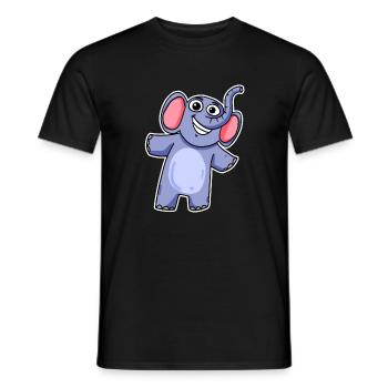 Niedlicher Kleiner Elefant - Männer T-Shirt - Schwarz - Vorne - AI Model Male 178 light (178cm)