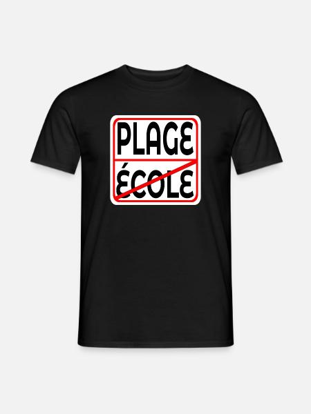 Début des vacances École PLAGE - T-shirt homme - noir