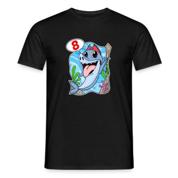 8. Geburtstag Motiv Hai Pirat - acht Jahre - Männer T-Shirt - Schwarz - Vorne - AI Model Male 178 light (178cm)