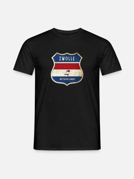 Zwolle Niederlande Wappen Design - Männer T-Shirt - Schwarz