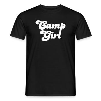 Camp Girl Vector Camping Fan Girl Cool Dictons - T-shirt homme - noir - Devant - AI Model Male 178 light (178cm)