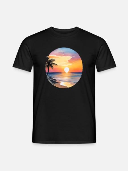 Sunset on the beach - Men's T-Shirt - black