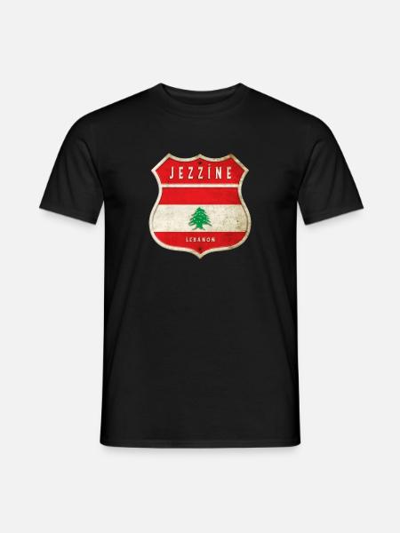 Jezzine Libanon Wappen Flaggen Design - Männer T-Shirt - Schwarz