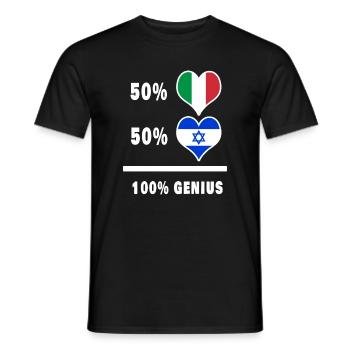 Drapeaux 100% fantastiques pour Israël et l’Italie - T-shirt homme - noir - Devant - AI Model Male 178 light (178cm)