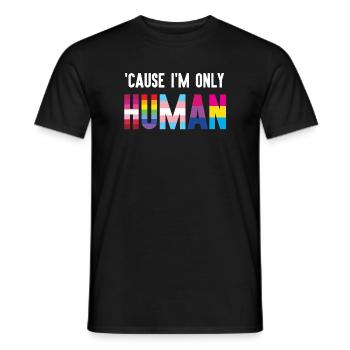 Mois de la fierté LGBT - Parce que je ne suis qu’un être humain - T-shirt homme - noir - Devant - AI Model Male 178 light (178cm)