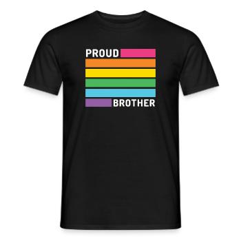 Pride Month LGBT - Proud Brother - Men's T-Shirt - black - Front - AI Model Male 178 light (178cm)