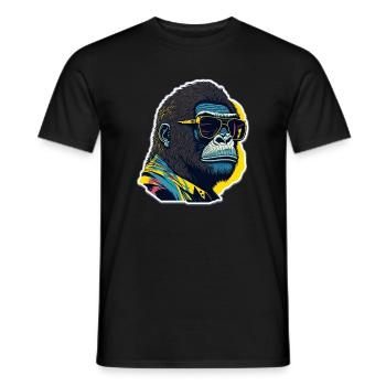 Gorilla mit Sonnebrille - Männer T-Shirt - Schwarz - Vorne - AI Model Male 178 light (178cm)