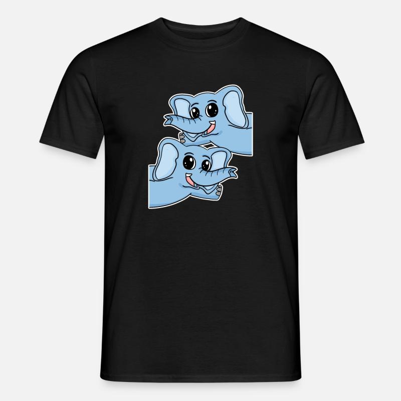 Elefant Elefanten - Männer T-Shirt - Schwarz